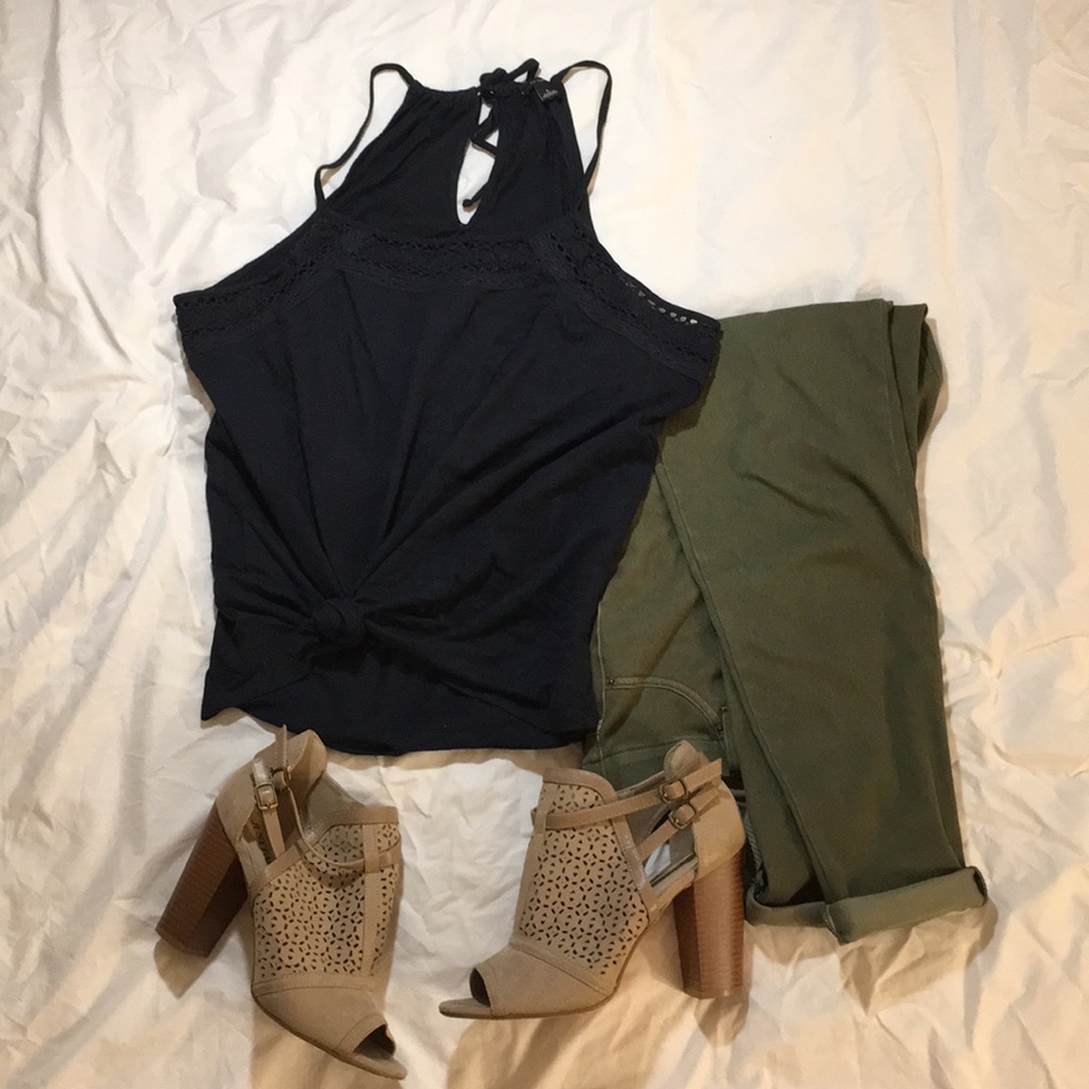 Navy Blue Halter Tank